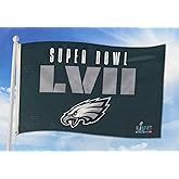 Rico Industries NFL 2023 Super Bowl LVII Participation Banner Flag Single Sided 3' x 5' Banner Flag Indoor/Outdoor (Philadelphia Eagles)