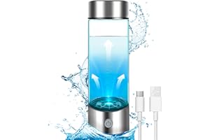 MIMOJI Hydrogen Water Bottle - Portable and Rechargeable Hydrogen Generator for Rich Pure Water up to 1200ppb 14.2 oz - Ionizer & Purifier for Health Plus PEM SPE Technology with Type C Port