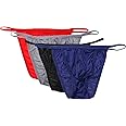 iphree Men's String Bikini Briefs Low Rise Thongs G String Cheeky Back Underwear Swimwear Panties