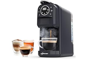 PURHUGO CHEF Multi-Capsule Espresso Machine, Brews Coffee or Hot Water, 20Bar Pressure, Compatible with Nespresso, Dolce Gusto, ESE Pods & Ground Coffee, Smart & Compact Design for Any Space,CM-C05A