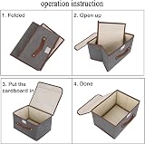 OWill Foldable Storage Boxes with Lids Grey 25x19x16 cm view 4