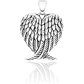 WithLoveSilver 925 Sterling Silver Charm Guardian Angel Wings Pendant