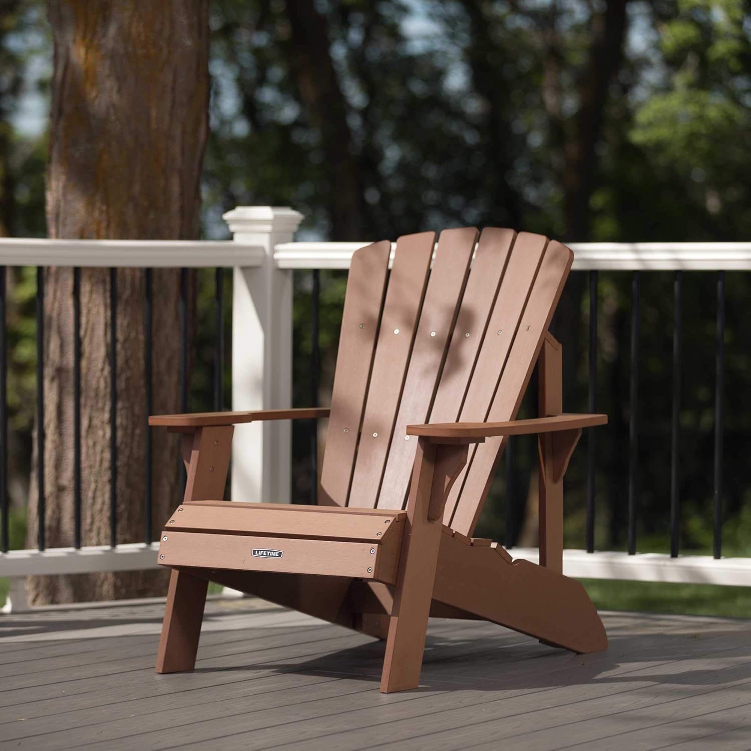 Lifetime Faux Wood Adirondack Chair, Brown - 60064 : Garden & Outdoor