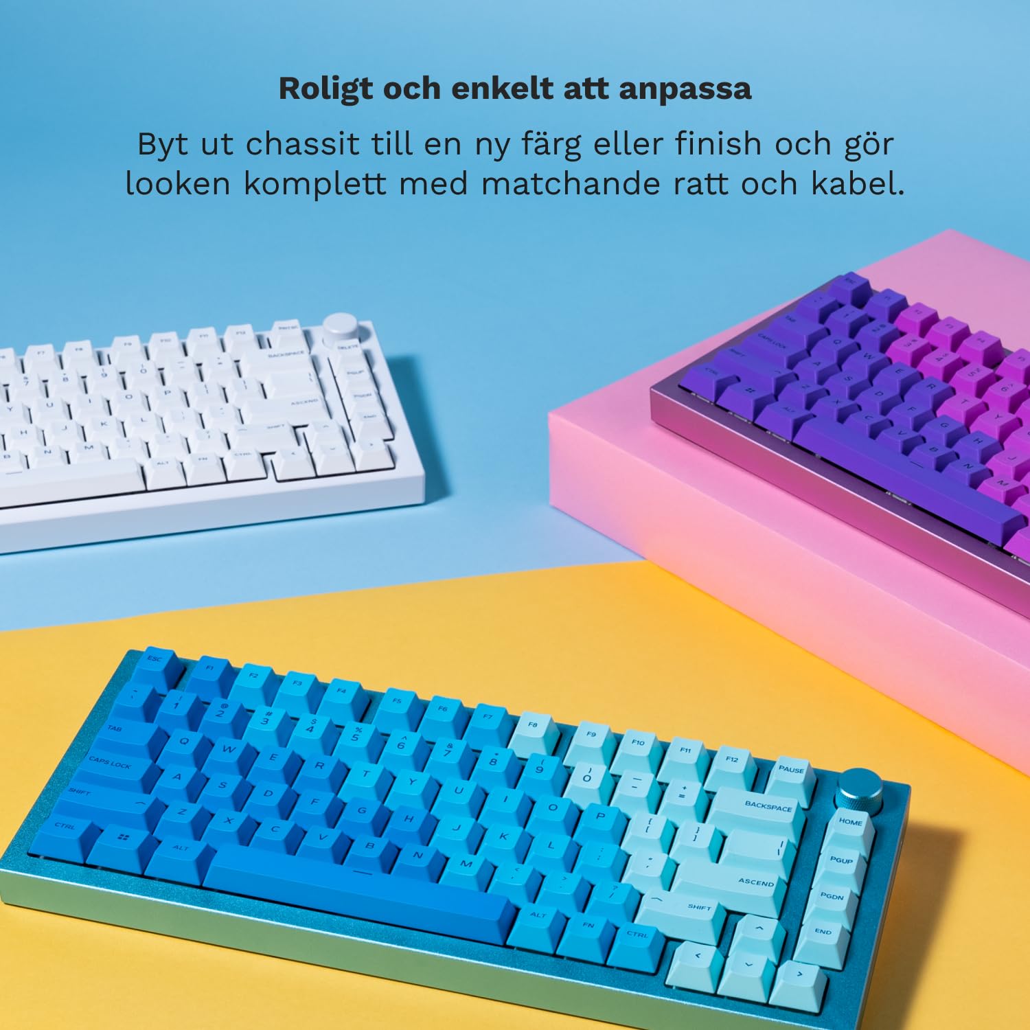 GLORIOUS Gaming GMMK PRO 75% - Modulares mechanisches Gaming-Keyboard, TKL, Grundgerüst 1,5 kg, voll anpassbar, Spiralkabel, Handgelenkablage, PBT-Tastenkappen - Deutsche QWERTZ-Belegung - Weiß 9