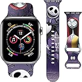 Holiday Strap Compatible with Apple Watch Band 38mm 40mm 41mm 42mm 44mm 45mm 46mm 49mm,Adjustable Replaceable Soft Silicone Cartoon Sport Wristbands for iWatch Ultra Series 10 9 8 7 6 5 4 3 2 1 SE
