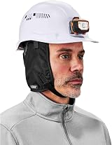 Ergodyne 16840 Winter Hard Hat Liner Thermal Fleece Chin Length Black N-Ferno view 6