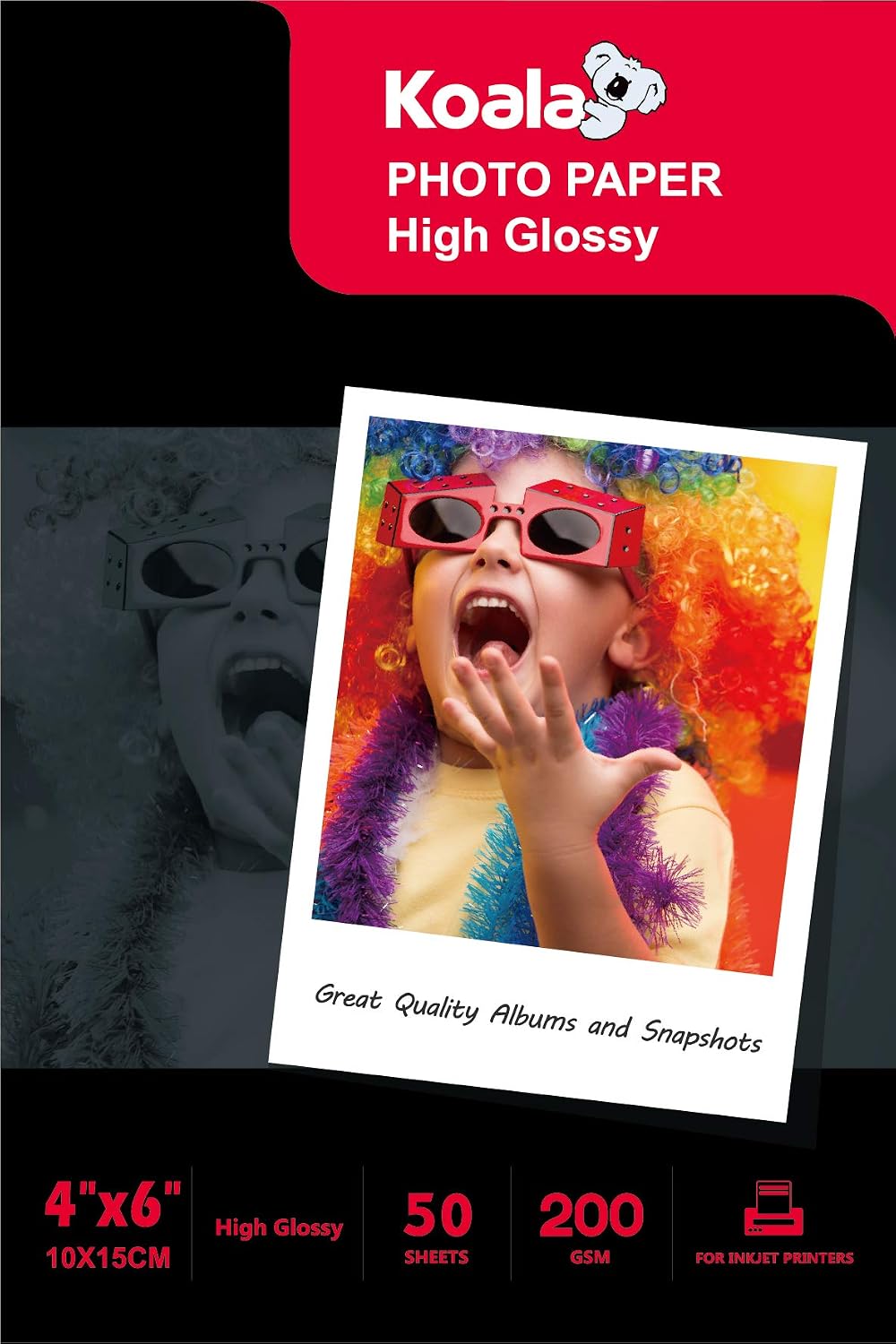 KOALA Inkjet Photo Paper 6x4 10x15cm Glossy 200GSM 50 Sheets Canon Hp Epson