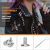 Boloest 100pcs Silver Metal Cone Spikes Studs for DIY Leather Craft view 5