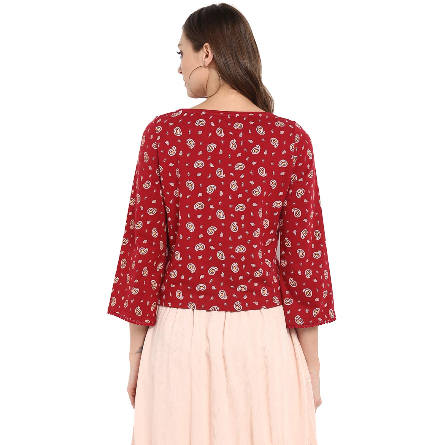 chumbak winter paisley red sweatshirt