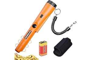 GLOBAL TECH Metal Detector Pinpointer, Professional Waterproof Handheld Pin Pointer Wand, Portable Treasure Finder Pinpointing Probe LED Buzzer Vibration Sound with 9V Battery