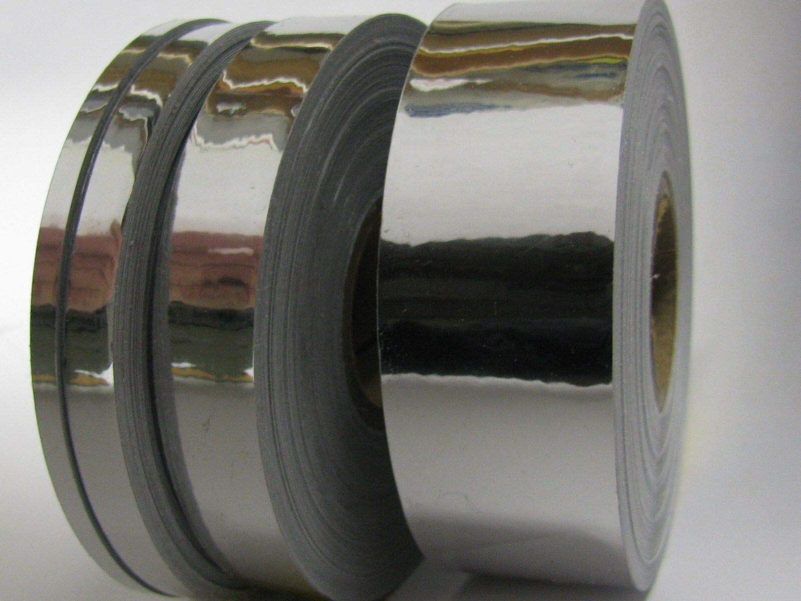 Paper Street Plastics SuperBrite Polyester Chrome Tape, Self-Adhesive, Mirror Finish (1'' x 50')