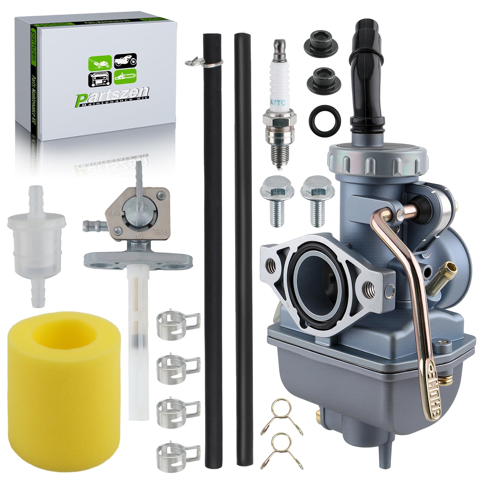 Photo 1 of partszen CRF80F XR80R Carburetor Fit for Honda CRF80F XR80R XR80 XL80S XR75 XR75R XL75 Carburetor with Air Filter Fuel Petcock Replace 16100-176-671 16100-GN1-681