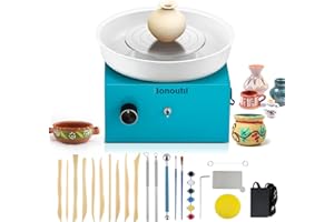 Bonoutil Mini Pottery Wheel-18 PCS DIY Kits 4" Wheel Electric Small Clay Making Ceramic Machine Art Sculpting Tools Kit at Home Pottery Wheels for Adults Beginners