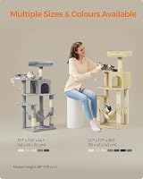 Feandrea Cat Tree Tower 143 cm Multi-Level Plush Condo Beige PCT161M01 view 7
