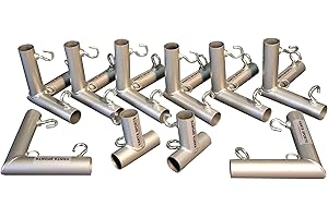 VANTA SPORTS Triple 10' DIY Powder Coated Rust Resistant 10 Piece Golf Frame Corner Kit Fittings with Threaded Eye-Bolts