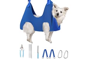 Supet Dog Grooming Hammock Harness for Cats Dogs, Relaxation Pet Grooming Hammock Restraint Dog & Small Animal Leashes Sling for Grooming Dog Grooming Helper for Nail Trimming Clipping Grooming