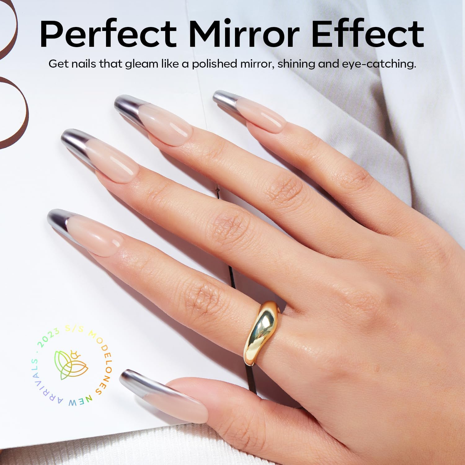 modelones Chrome Nail Powder 4 pcs, White Pearl Nail Chrome Powder, Iridescent Aurora Glitter Mermaid Silver Metallic Mirror Holographic Effect Pearlescent Pigment Dust Kit Resin Craft - Image 4