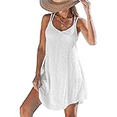 CUPSHE Women Bathing Suit Cover Up Spaghetti Straps Swim Beach Dresses Hollow Out Swimsuit Coverup 2026
