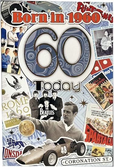 Carte D Anniversaire 60 Ans Pour Homme Co Ya216 Carte De Vœux 1960 Pour Lui Avec Des Faits A L Interieur 60 Ans Belle Finition En Aluminium Amazon Fr Fournitures De Bureau