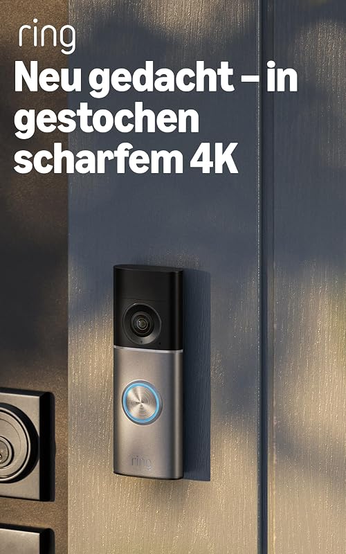 Videotürklingel Pro Kabel (Wired Video Doorbell Pro, neueste Generation), Festverdrahtet, Videotürklingel-Kamera, Retinal 4K, 10x-Zoom, 30 Tage Gratiszeitraum für Ring-Abonnement