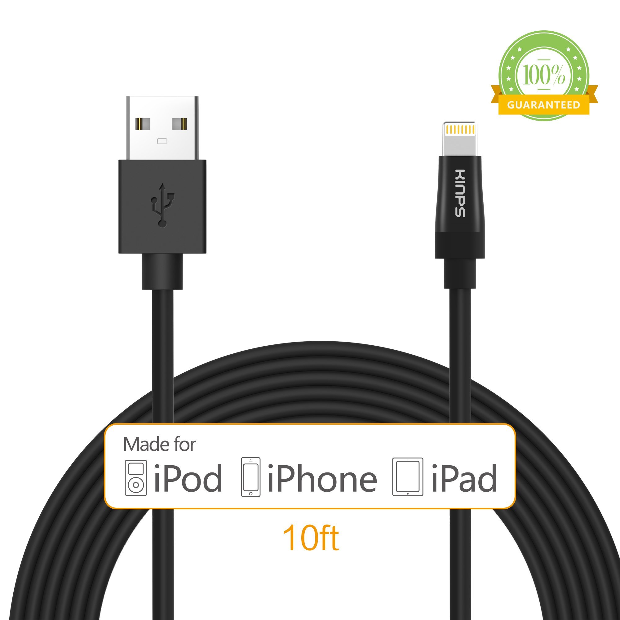 Apple Cable Mfi Certified Lightning Cable Kinps 10Ft/ 3M Super Long 8