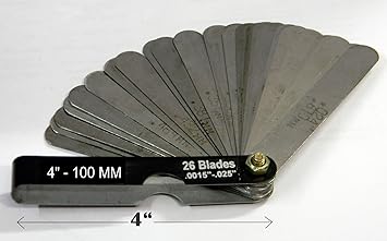 FEELER GAUGE Steel Master-4/100 mm X 26 Blades .0015.025 (Silver)