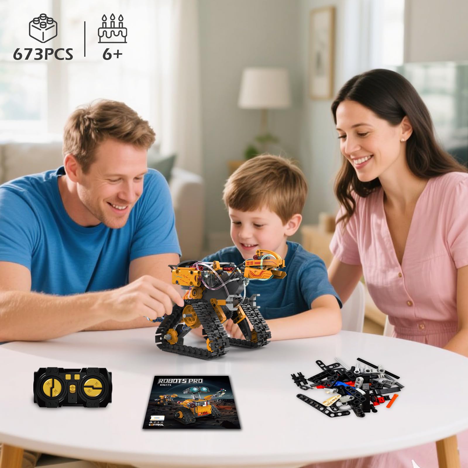 5-in-1 Technik Roboter Spielzeug für Kinder – 673 Stück App & Fernsteuerung Wall Robot Bauset, Programmierbares STEM Bauspielzeug, Geburtstags Geschenk für Kinder ab 6-12+ Jahre Jungen Mädchen 5