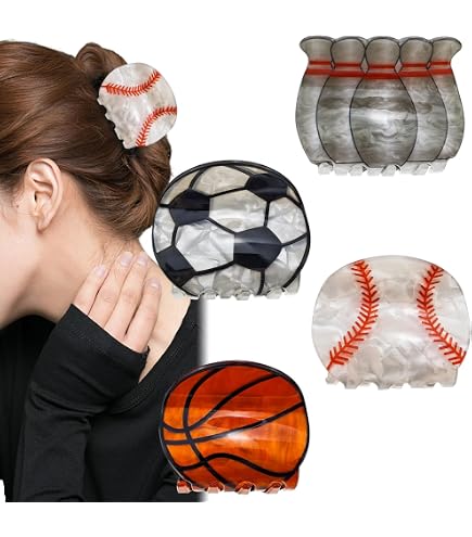 Amazon.com : Sports Hair Claw Clipfor Women- 4Pcs Game Day  display picture 3