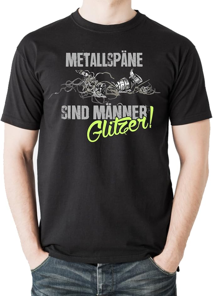 Siviwonder Unisex TShirt METALLSPÄNE sind MÄNNER Glitzer lustig Fun