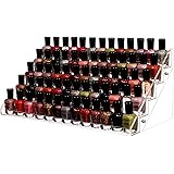 Cq acrylic Nail Polish Holder Organizer 5 layers 72 Bottles Clear Acrylic Nail Polish Tray Fingernail Polish Display Case Ess