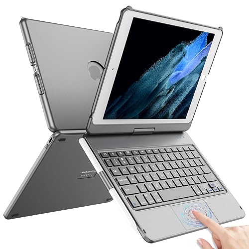 TQQ Touchpad Keyboard Case for iPad 9th/8th/7th Gen, Keyboard Case for  iPad 9th Generation/8th/7th Gen-360° Rotatable Protective Cover with