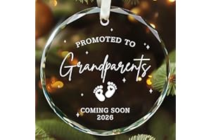 SUCHAGIFT Grandparents Gifts - First Time Grandparents Gifts for Grandma, Grandpa - Baby Pregnancy Announcement Ornament for New Grandma - Grandpa to Be Ornaments - Glass Ornament 2026
