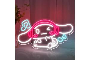 buersur Cute Cartoon Neon Night Light - Led Light Wall Decor Neon Dimmable Lightness Changing Cool Neon for Cartoon Fans Teen Women Gifts