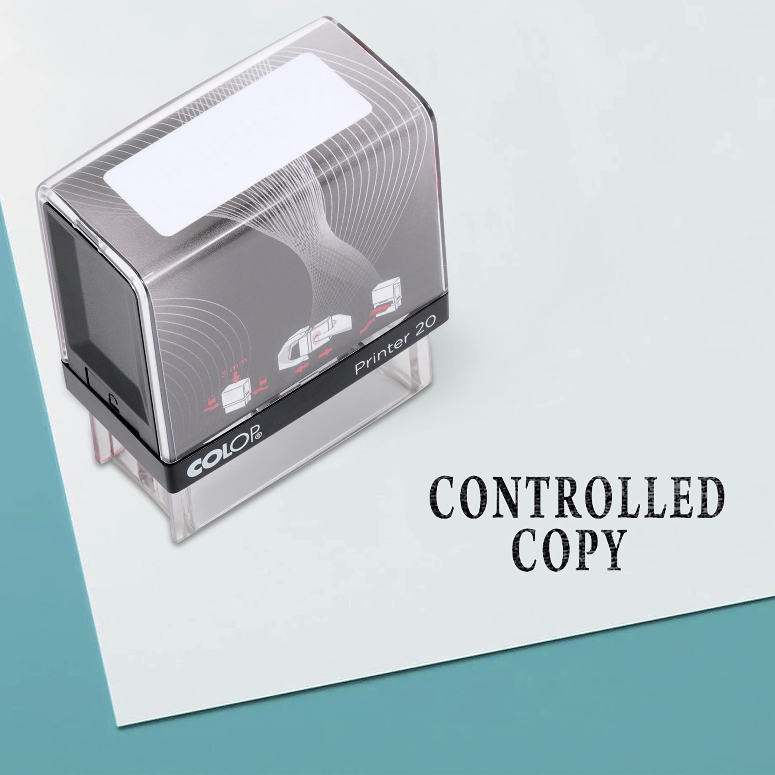 Controlled Copy Self Inking Rubber Stamp Custom Colop Office Stationary P20 Mini Stamper