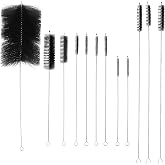 Lisnhlin 12Pcs 61820 Car Engine Cleaning Brush Kit Motor Alternators Bay Stainless Steel Wire Long Nylon Polishing and Cleaning Brushes Set Tool