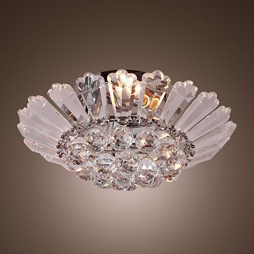 Lightinthebox Modern Semi Flush Mount In Crystal Feature Home Ceiling Light Fixture Chandeliers Lighting For Dining Room Bedroom Living Room