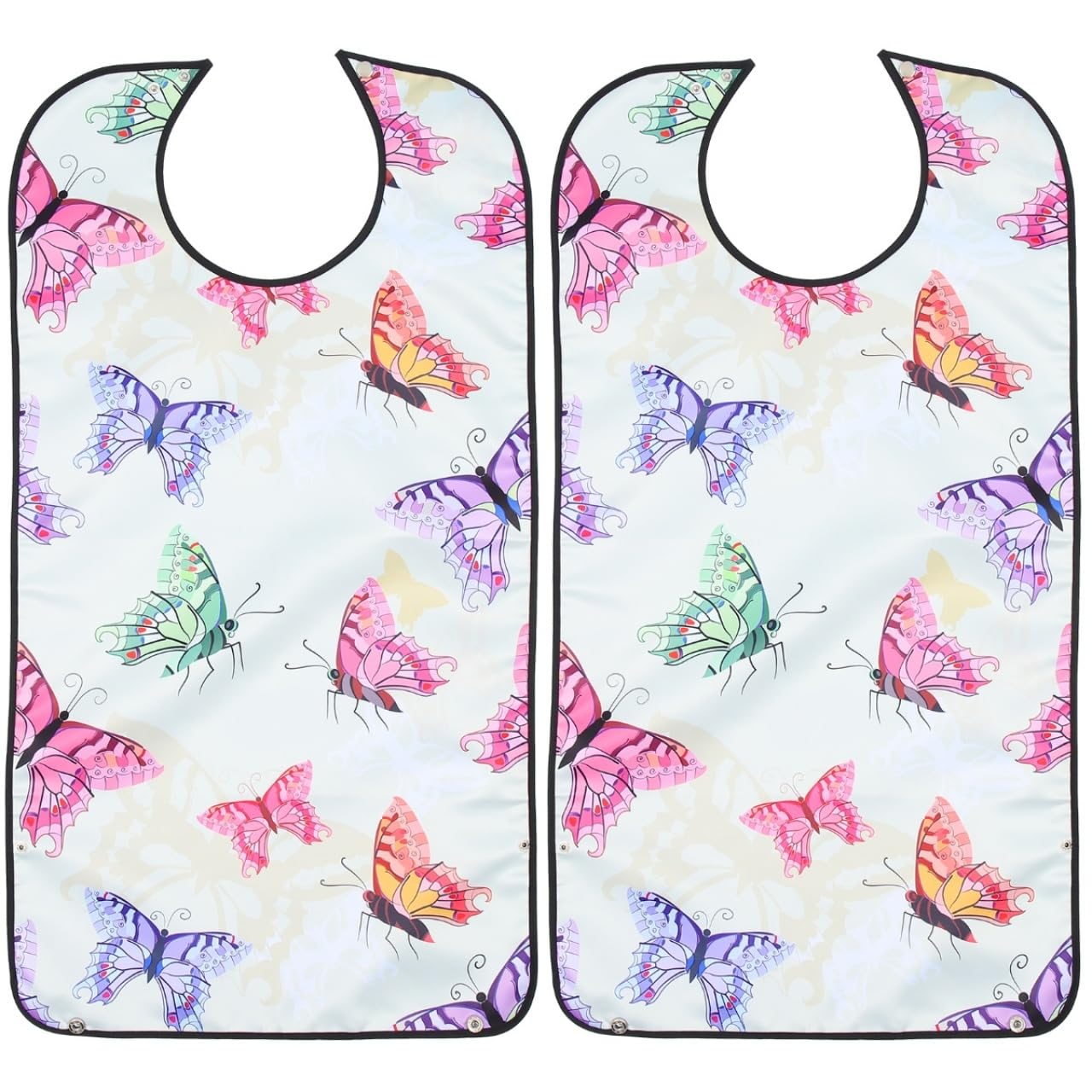 DOITOOL 2Pcs Adult Bib for Eating Waterproof Clothing Protector Reusable Elderly Bibs for Seniors and Disabled 32.68X17.72In Durable Water-Resistant Material