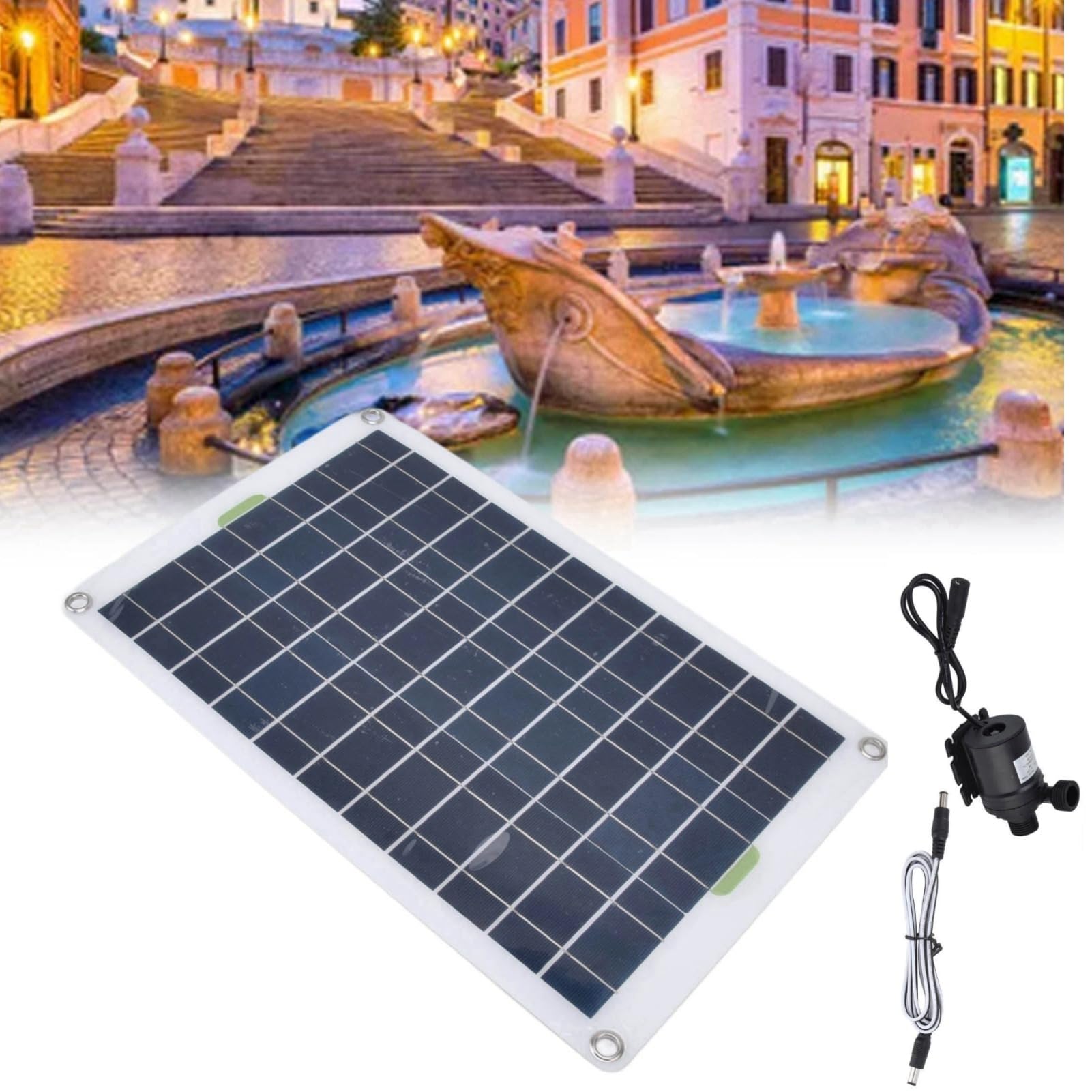 12V Solar Powered Water Pump 800L/h Submersible Fountain Pump for Pond Outdoor Water Feature with Silicone Plastic DIY Solar Kit Solar Powered Water Pump Solar wasserpumpe Set Pompes Pour Fontaine