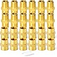 GASHER 24PCS Brass Pipe Fitting, Hex Nipple Brass Hex Coupler, 1/4" x 1/4" NPT Male Thread Pipe, 1/4Inch x 1/4Inch NPT Female Thread Pipe
