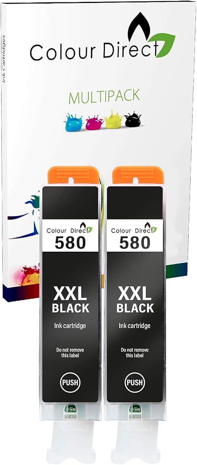 Colour Direct 2x Black PGI-580XXL Compatible Ink for Canon TR7550 TS Series