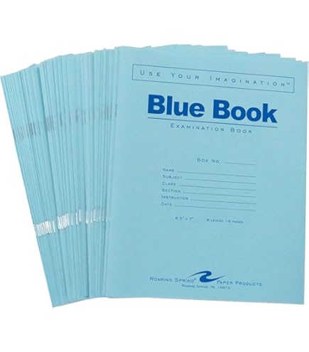 Amazon.com : BookFactory Exam Blue Book/Blue Exam Book