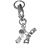 Hidden Hollow Beads Charm Key Chain Ring, Women's Purse or Necklace Charm, Comes in a Gift Bag! (Dance)