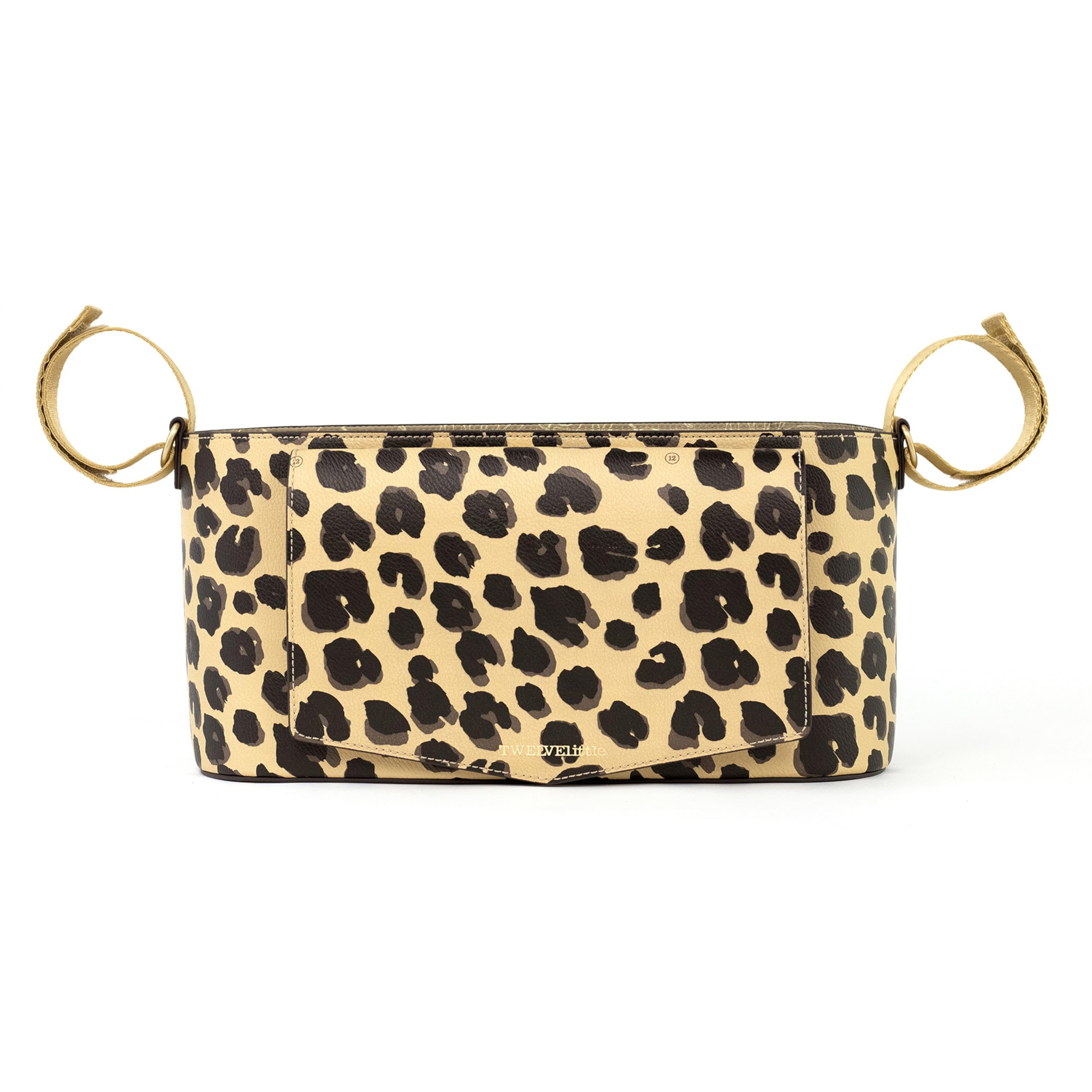 Photo 1 of TWELVElittle Stroller Organizer Peek A Boo Stroller Caddy with Baby Wipes Case in Vegan Leather, Leopard