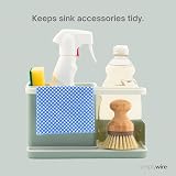 simplywire Sink Tidy Caddy with Drip Tray Sage Green White view 3
