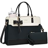 LOVEVOOK Laptop Tote Bag for Women,Leather Work Bag, Waterproof Business Teacher Bag,Large Computer Handbag Purse Briefcase,Office Gifts for Women