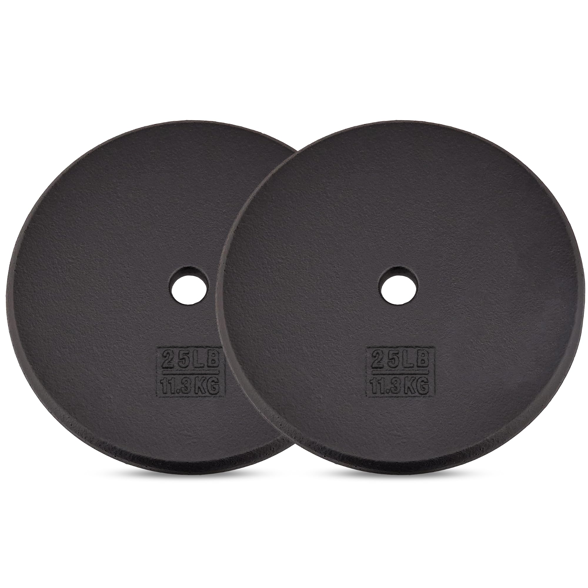 Photo 1 of **CONTAINS ONE 25LB WEIGHT ONLY****Yes4All Standard 1-inch Cast Iron Weight Plates 5, 7.5, 10, 15, 20, 25 lbs (Single & Pair), Black
