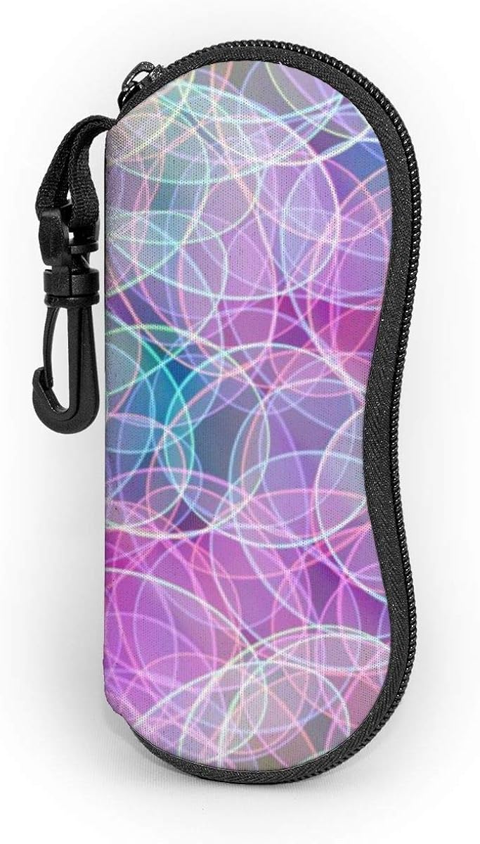 AOOEDM Abstract Multicolored Circles Glasses Case With Belt Clip, Ultra
