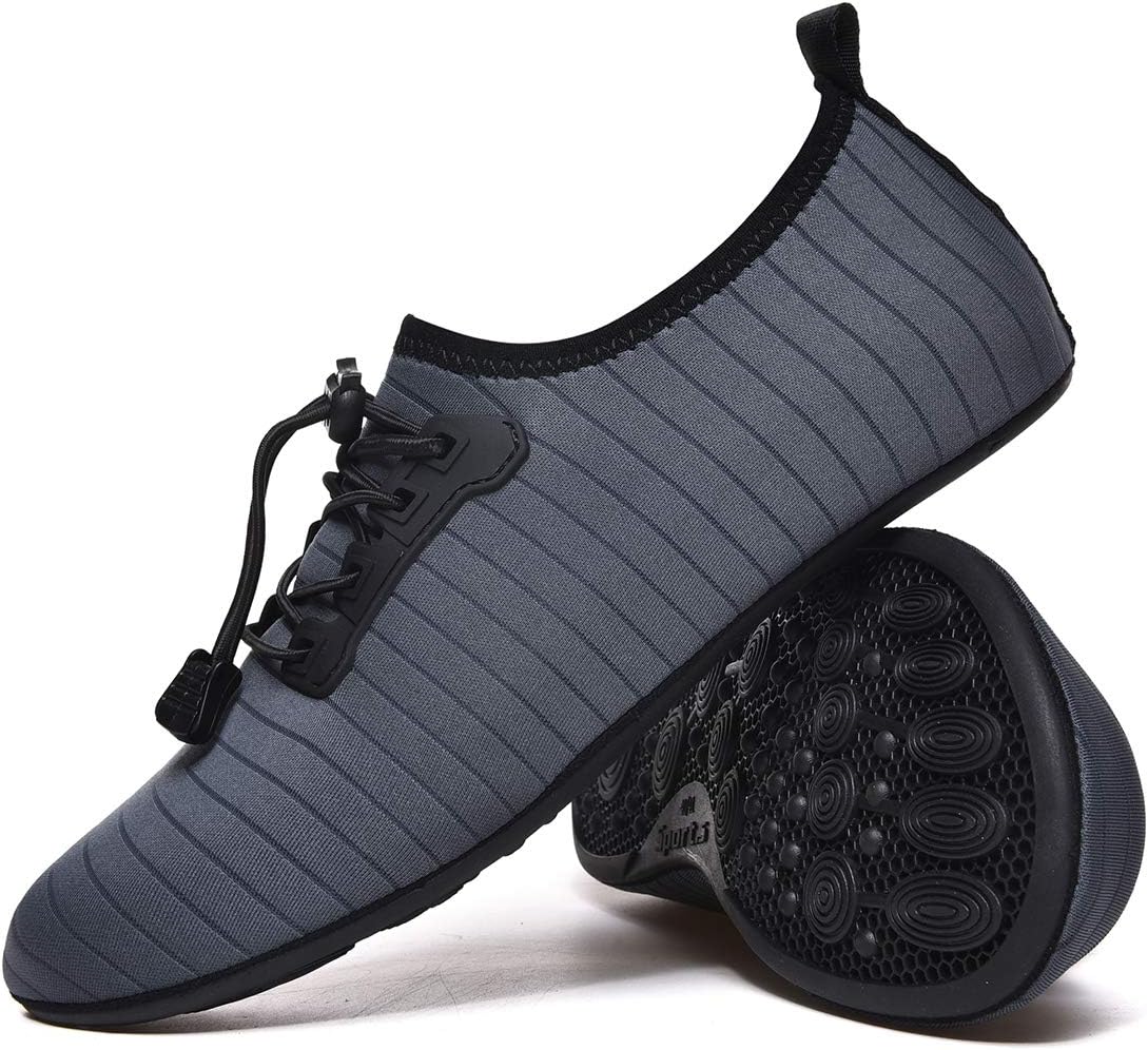 CanLeg Water Shoes Aqua Shoes Swim Shoes Beach Sports Quick Dry Barefoot for Boating Fishing Diving Surfing with Drainage Driving Yoga Upstream for Womens Mens(CL196020Gray47)