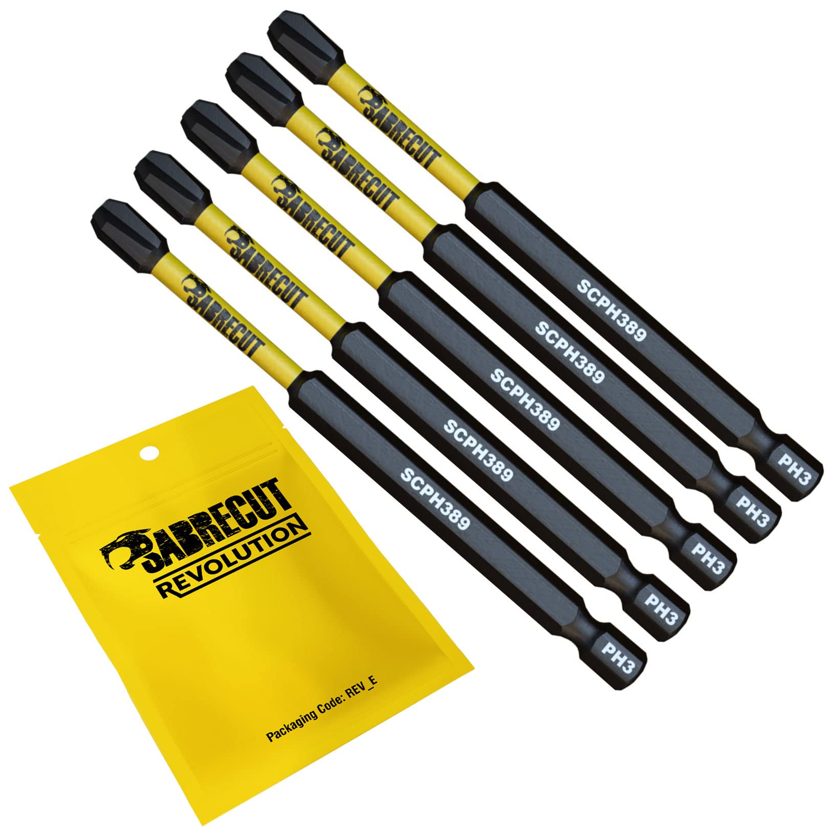 5 x SabreCut SCPH389_5 89mm PH3 Magnetic Impact Screwdriver Driver Bits Set Phillips Heavy Duty