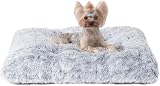 EHEYCIGA Calming Dog Bed Medium Fluffy Washable Crate Mat Grey 75x50x7.5cm view 8
